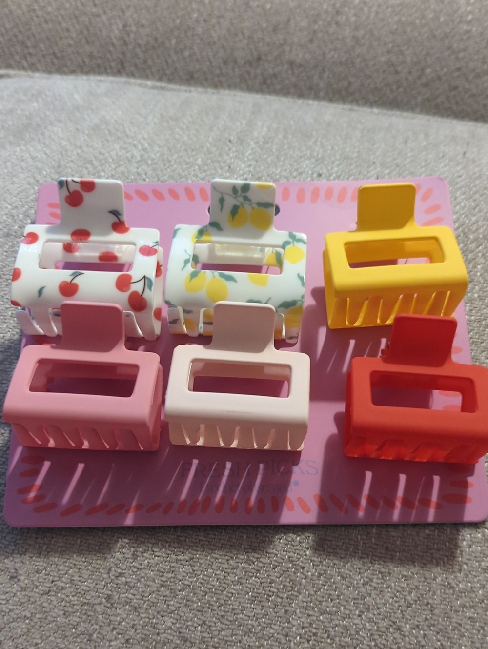 Ulta Beauty Mini Hair Claw Clips - Cherry, Lemon, Yellow, Pink, Cream, Red